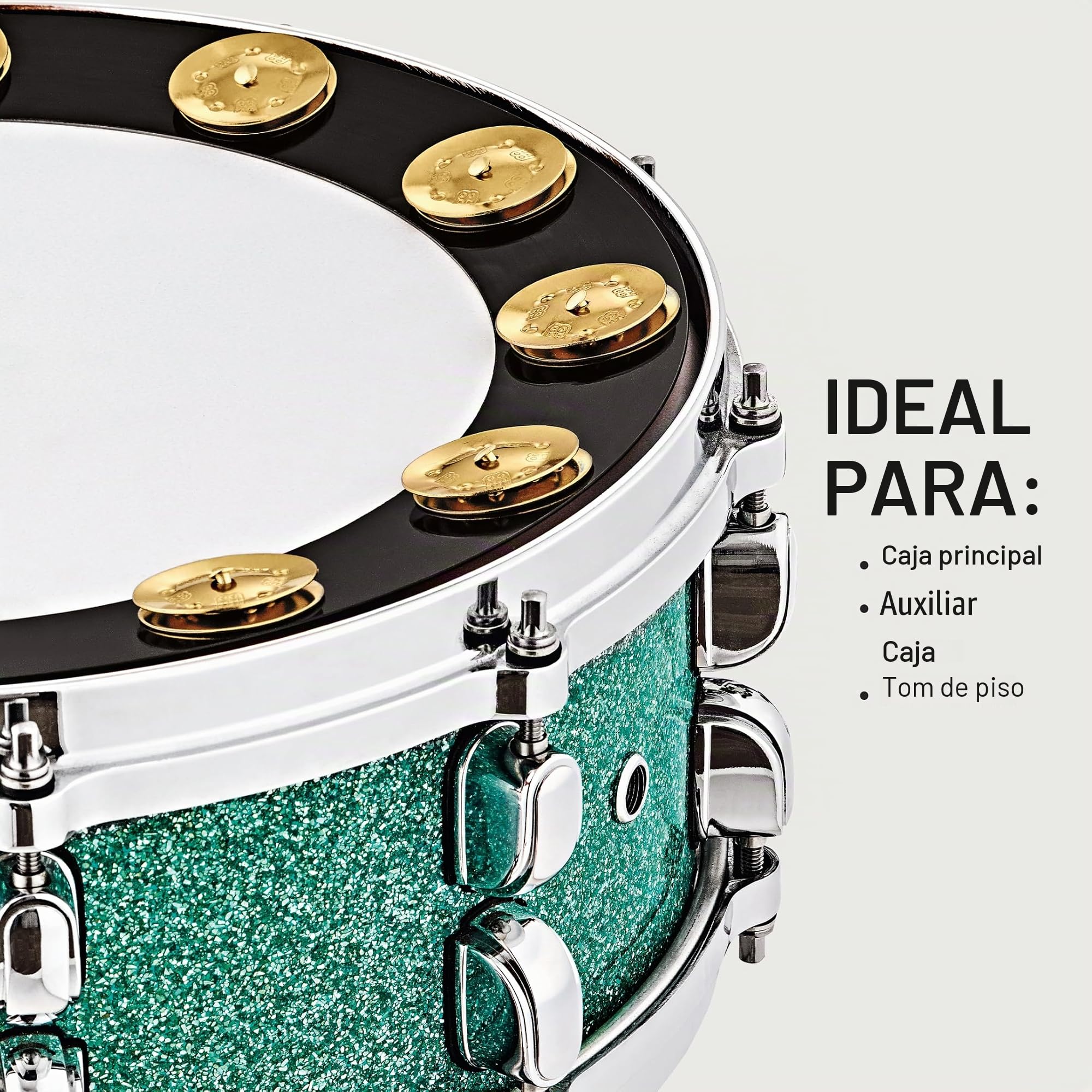Meinl Cymbals cring Ching Anillo Acero pandereta Jingle efecto para HiHats, color Negro, BBP14 | Accesorios de pandereta para tambores, 1 fila Jingles, diámetro 14 pulgadas, aleación de latón y latón