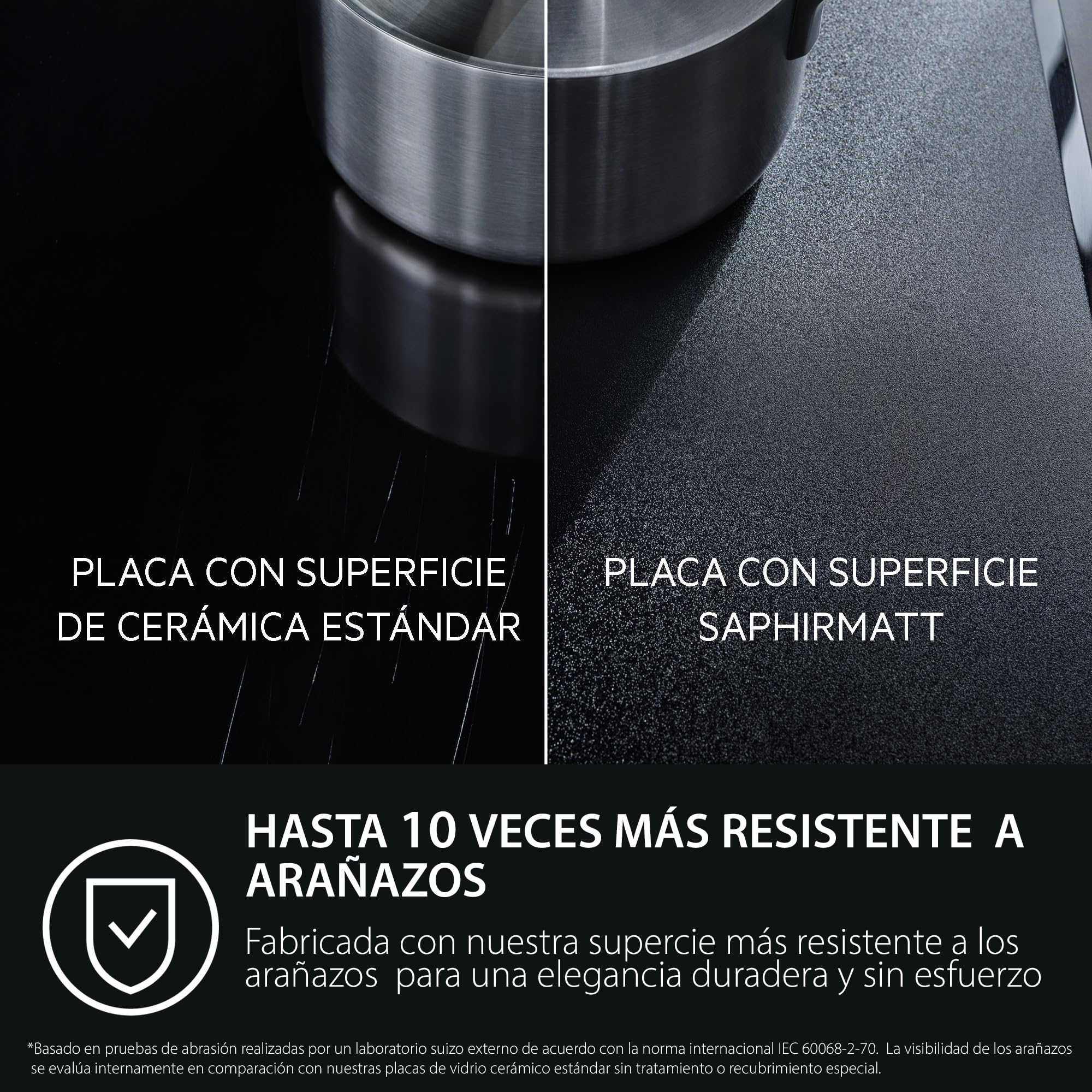 AEG TI63IQ10IZ Placa de Inducción 60 cm, 3 Zonas, SaphirMatt Negro Mate