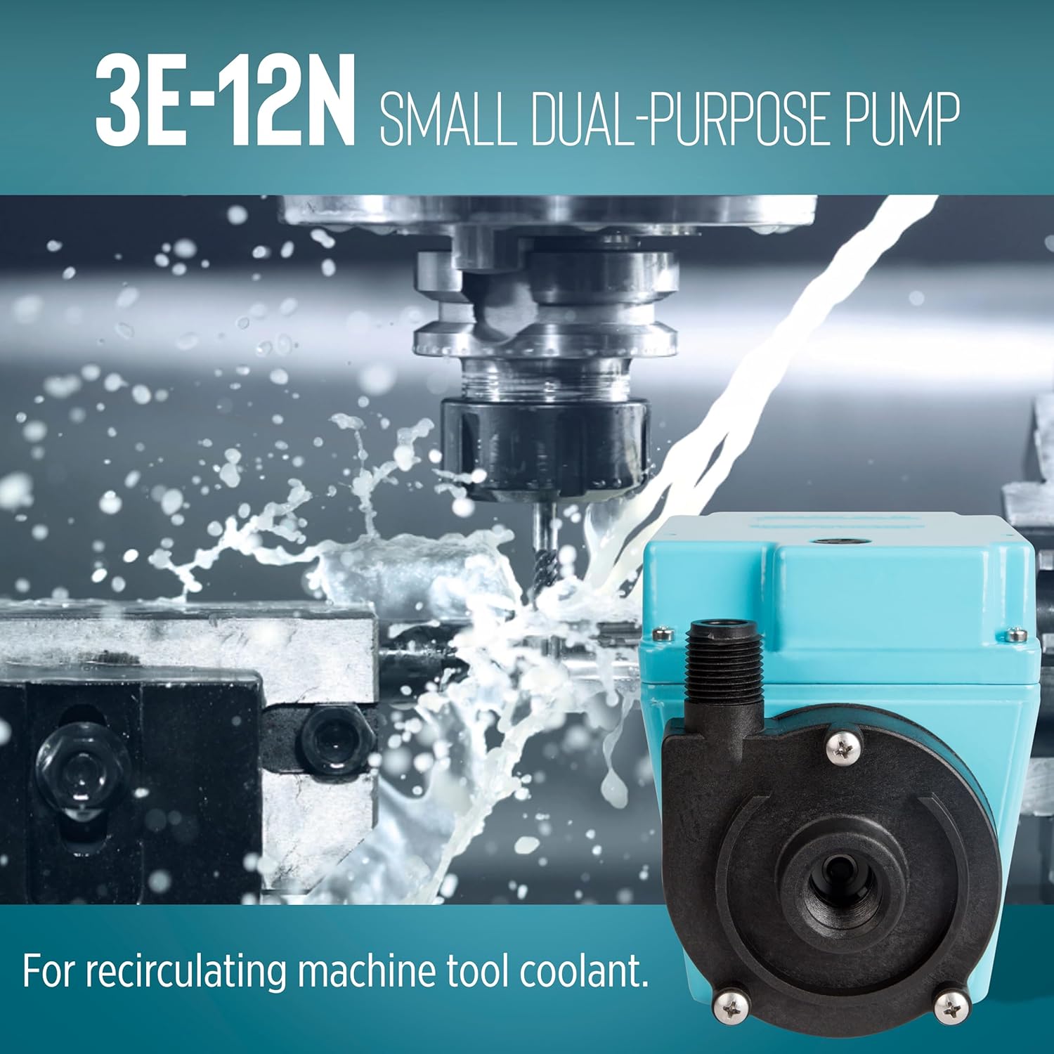 Little Giant 3E-12N, 115-Volt, 1/15 HP 500 GPH Oil-filled Direct Drive In-Line or Submersible Pump with 6-ft. Cord, Blue, 503103