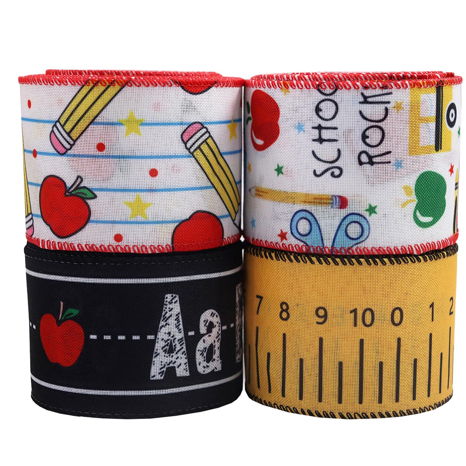 SHINLHUA 4 Rolls Decorative Letter Ribbon Waterproof Polyester Texture Suitable for Party Backdrop Photo Booth Invitation Event Decoration Mail