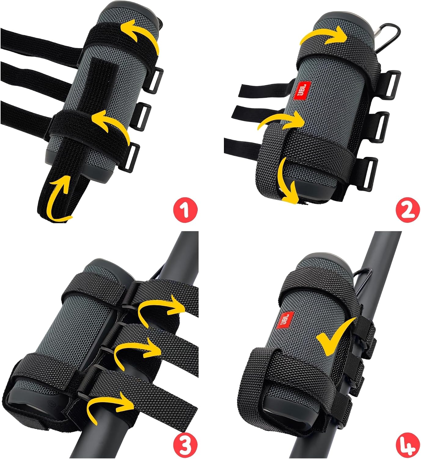 Portable Speaker Mount Strap Holder - Compatible for JBL Bluetooth Speaker Flip Charge Series Heavy Duty Anti-Slip Design for Golf Cart, Bike, ATV, UTV, Motorcycle
