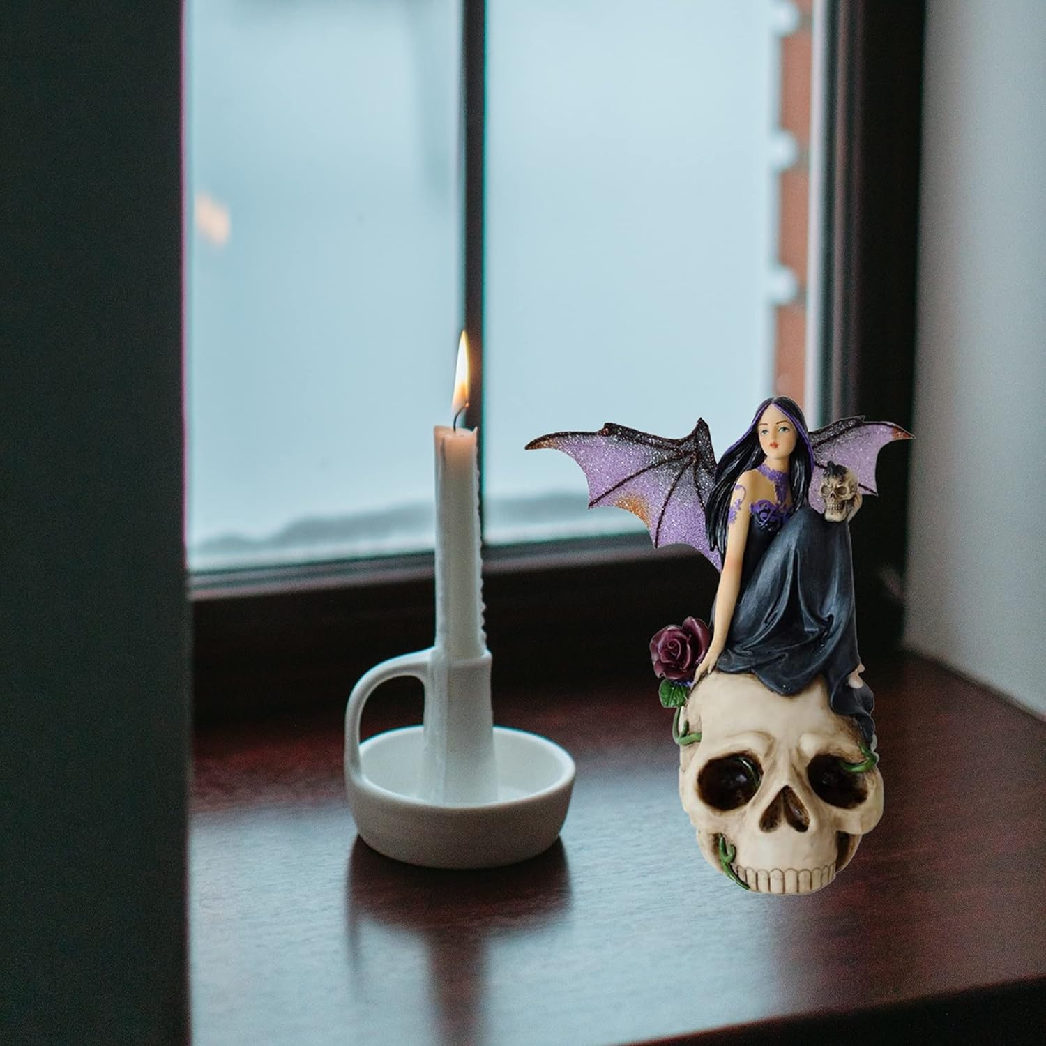 Comfy Hour Fairyland Collection 7” Dark Fairy Witch on Skull Figurine, Home Decoration and Collectibles, Polyresin : Home & Kitchen