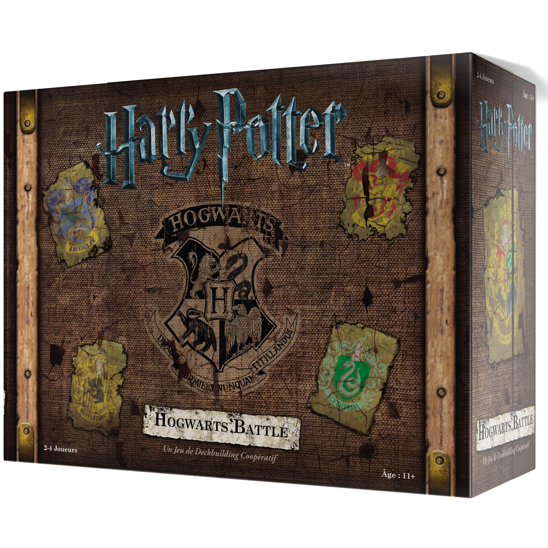 Asmodee - HARRY POTTER : BATAILLE À POUDLARD - Jeu de Société Coopératif pour Enfants Dès 11 Ans - Jeu de Deckbuilding - Univers Magique Inspiré des Livres - 2 à 4 Joueurs - En Français - USAopoly