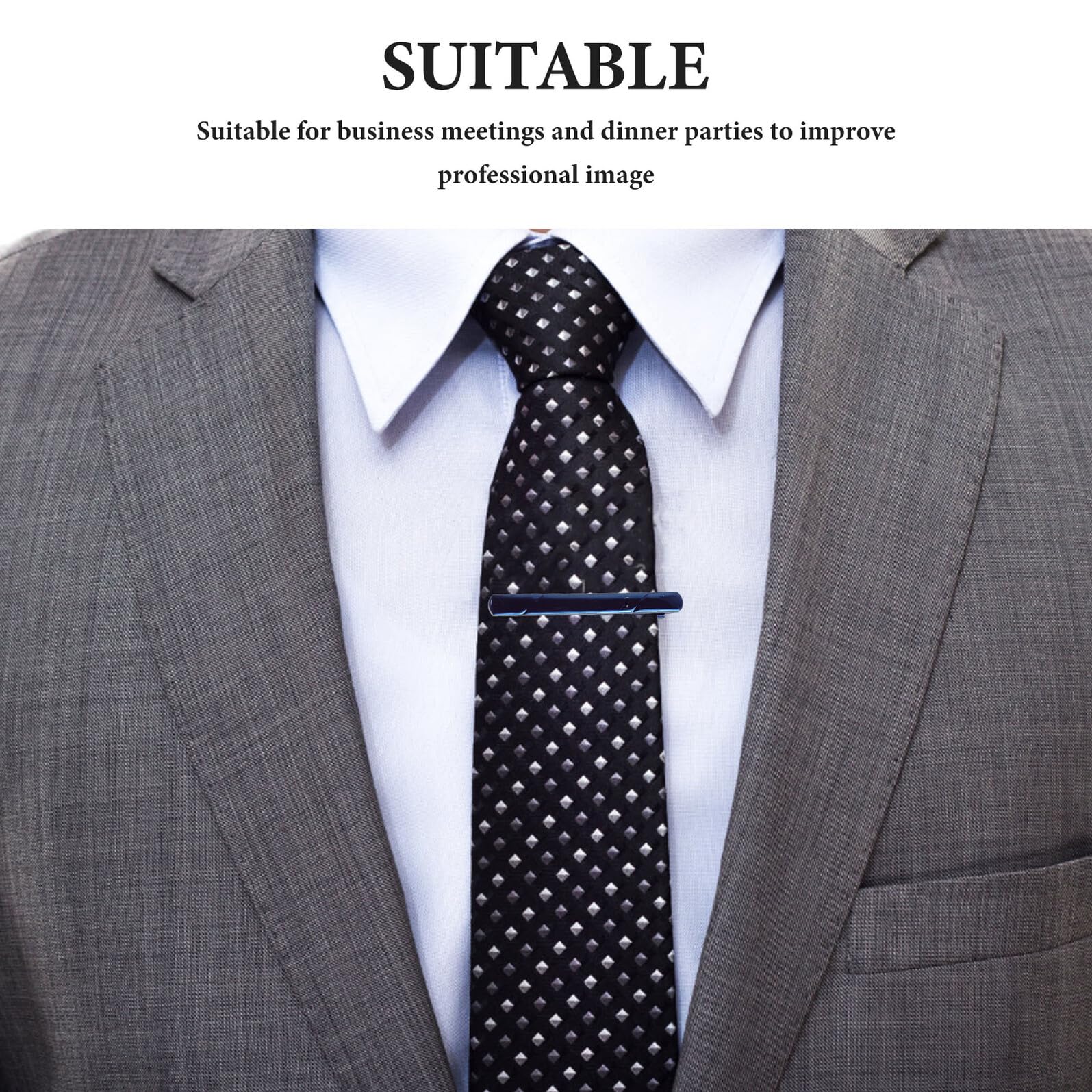 Holibanna 10 Unidades Set Elegante de Pinzas para Corbata de Cobre Color Plata con Caja, Adecuado para Ocasiones de Negocios y Regalos Personalizados para Papá y Padrinos