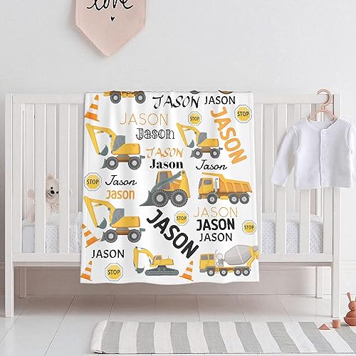 Miniatura 4 de Manta de franela suave con nombre de camión de construcción, manta ligera y mullida para cama, sofá, campamento, buen regalo para niños, niñas,