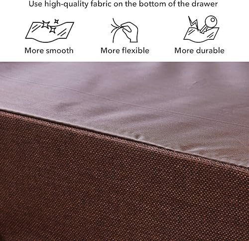 Miniatura 7 de ROMOON - Organizador de aparador con 5 cajones torre de tela para dormitorio Gris oscuro, Espresso, Gris