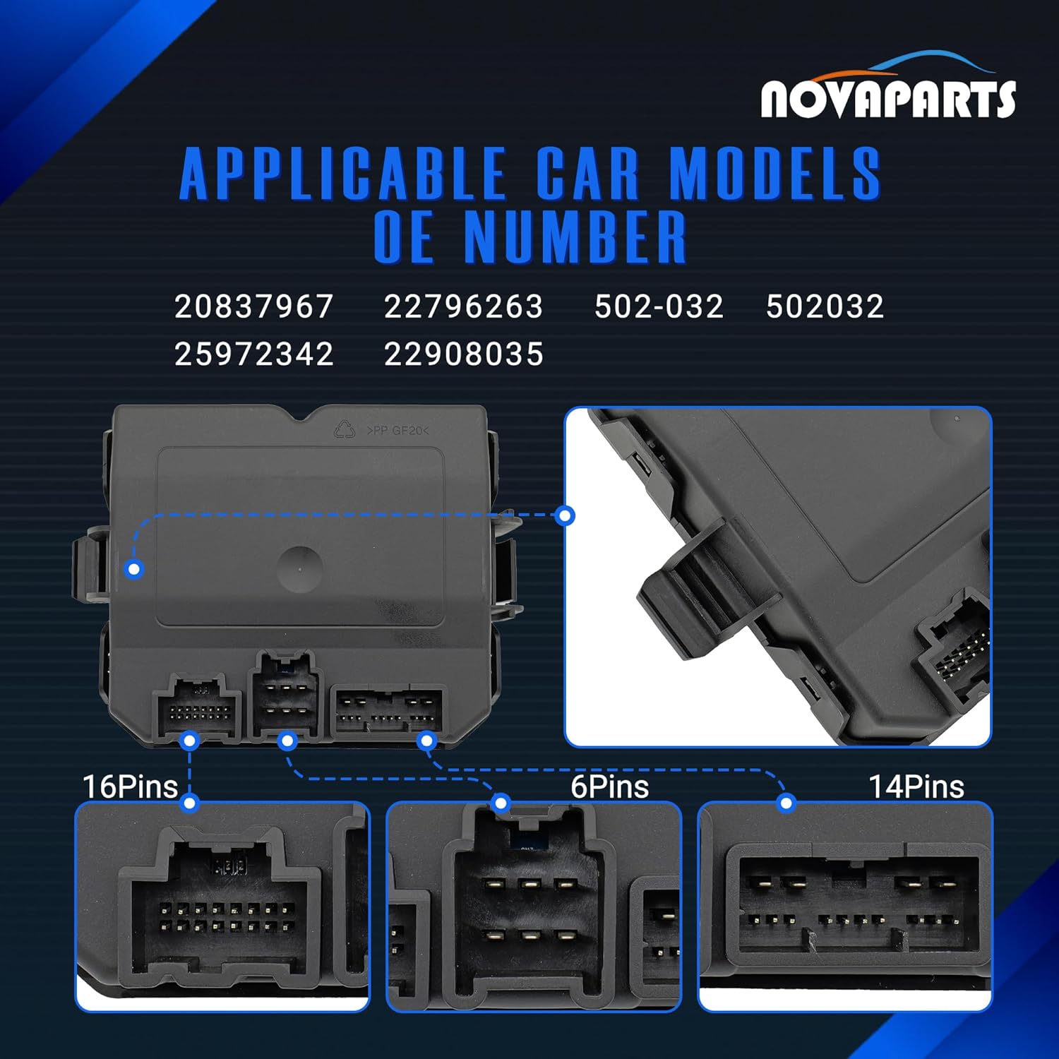 20837967 502-032 22908035 Rear Liftgate Control Module for Cadillac SRX 2010 2011 2012 2013 2014 2015 2016 36 Pins 20816435 22796263 25972342 20837962