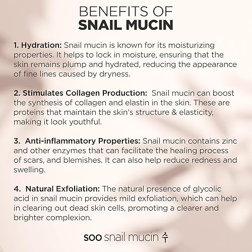 Miniatura 7 de Soo Snail Mucin Suero de mucina de caracol al 97,5 % - Suero de niacinamida coreana - Rutina de cuidado de la piel K Beauty de Glass Skin K Beauty -