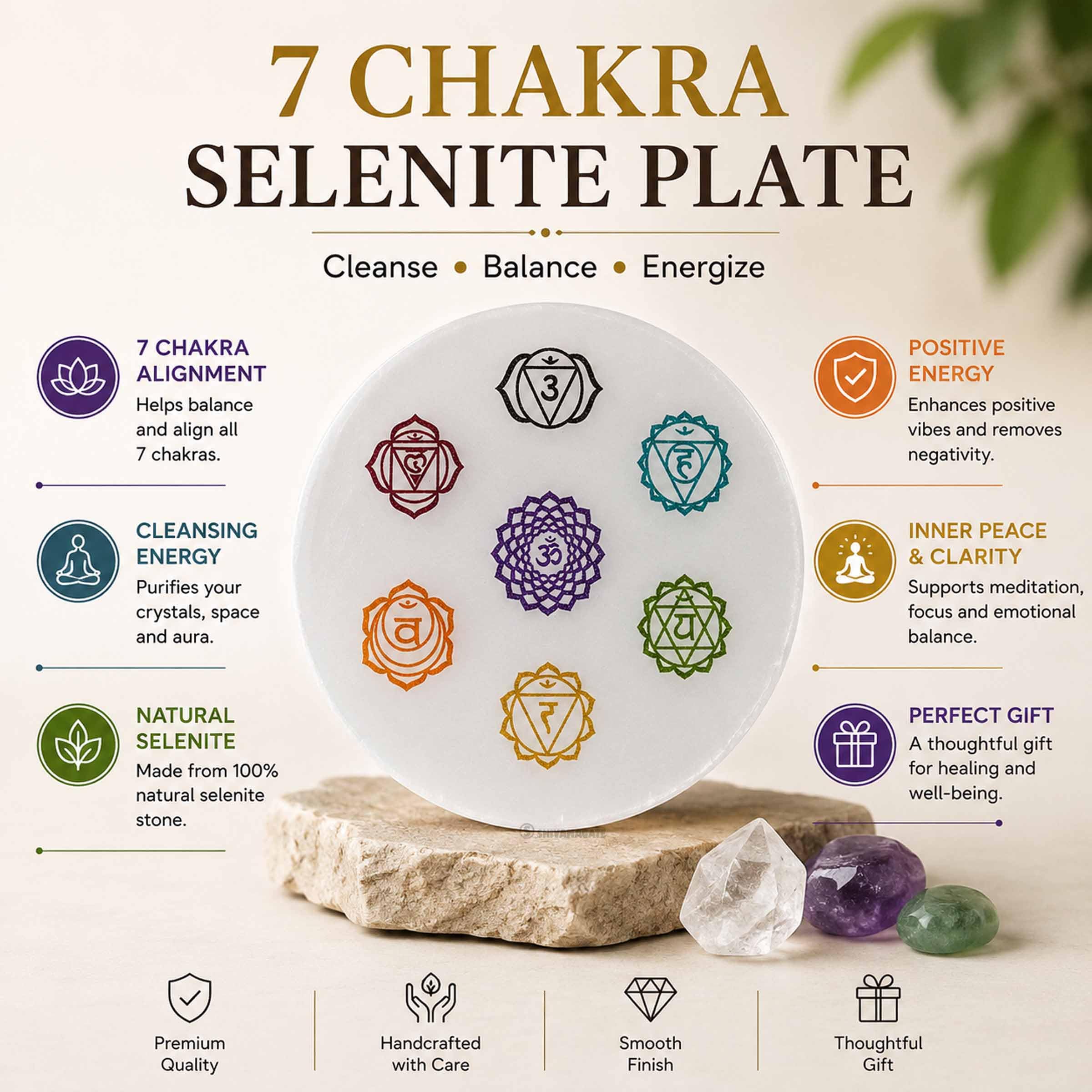 Selenite Charging Plate - Chakra Crystal Energy -9