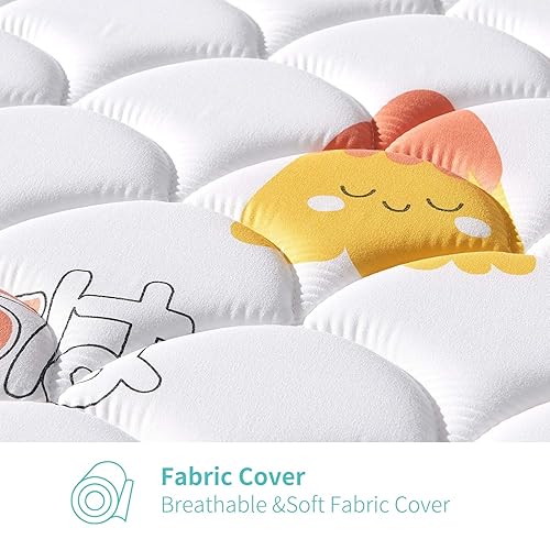 Miniatura 10 de Colchón para cuna y niños pequeños, 52 x 27.6 x 5 pulgadas, transpirable, firme, colchón de espuma de primera calidad tamaño estándar para cuna y