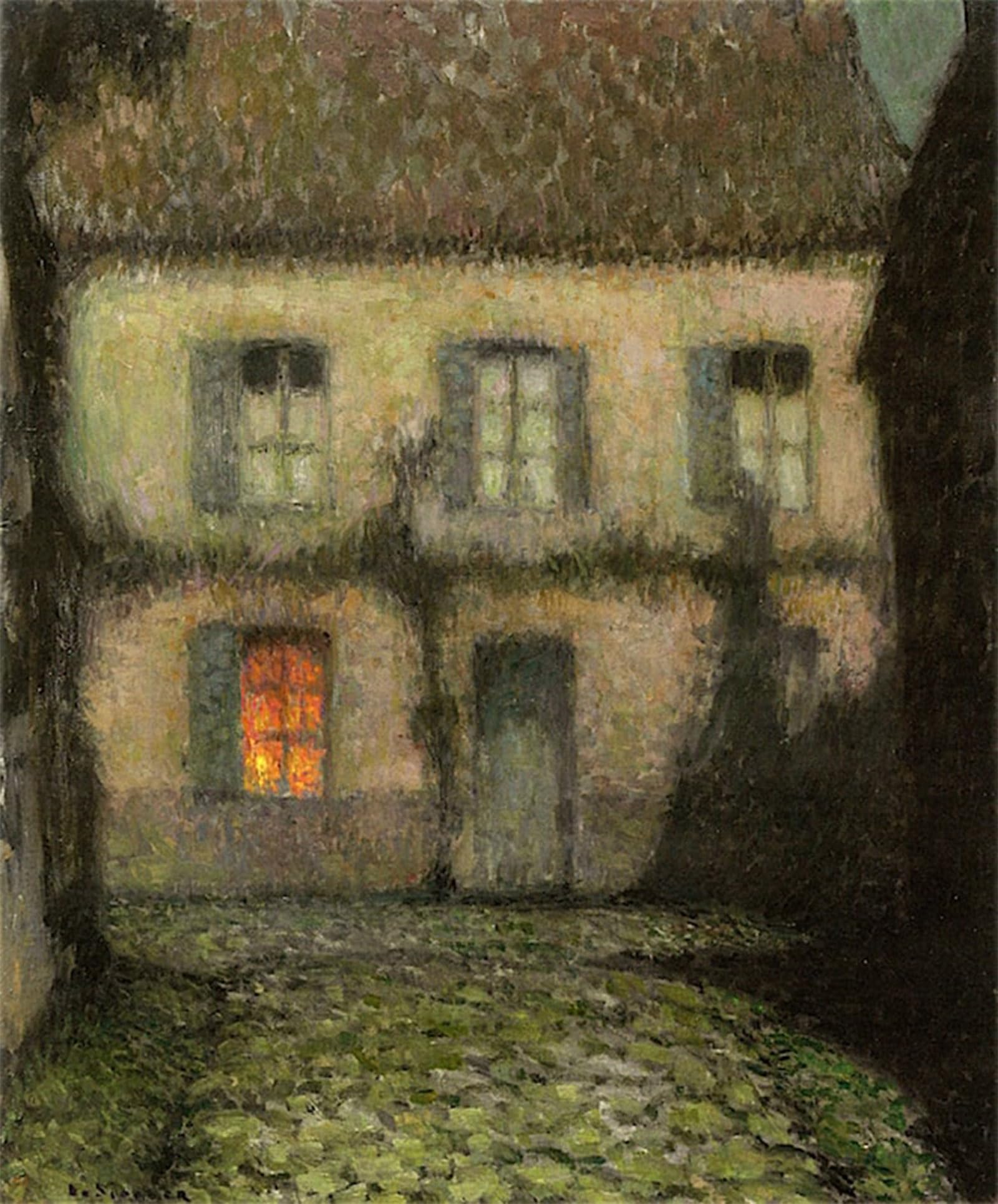 ARTXLXXBN Famous Painting Art Wall Decor Abstract Art Picture the Home of the Blind in the Moonlight by Henri Le Sidaner Animal Pictures for Home Decor 60x90cm