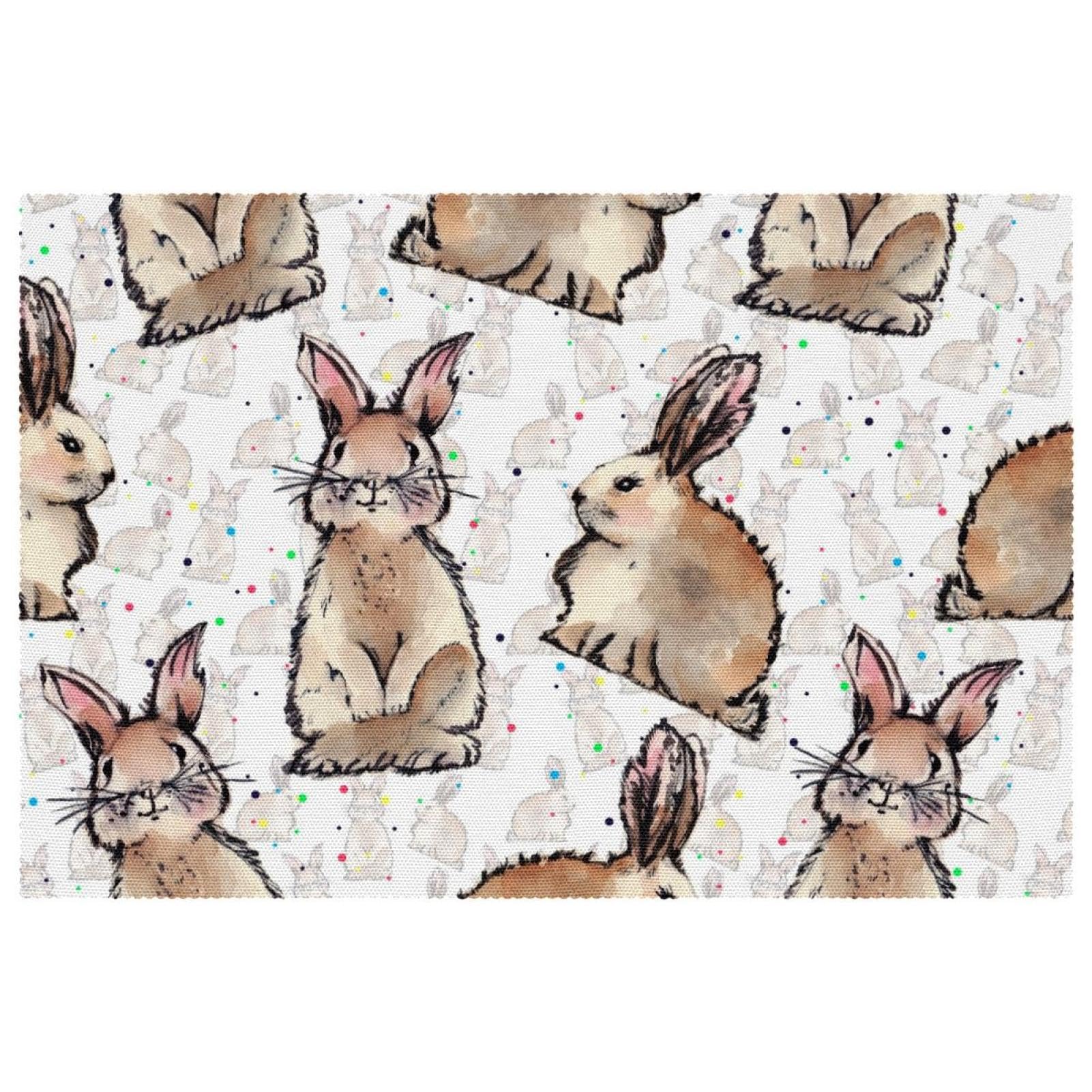Sets de table lapins aquarelle pour repas de salle à manger conviviaux