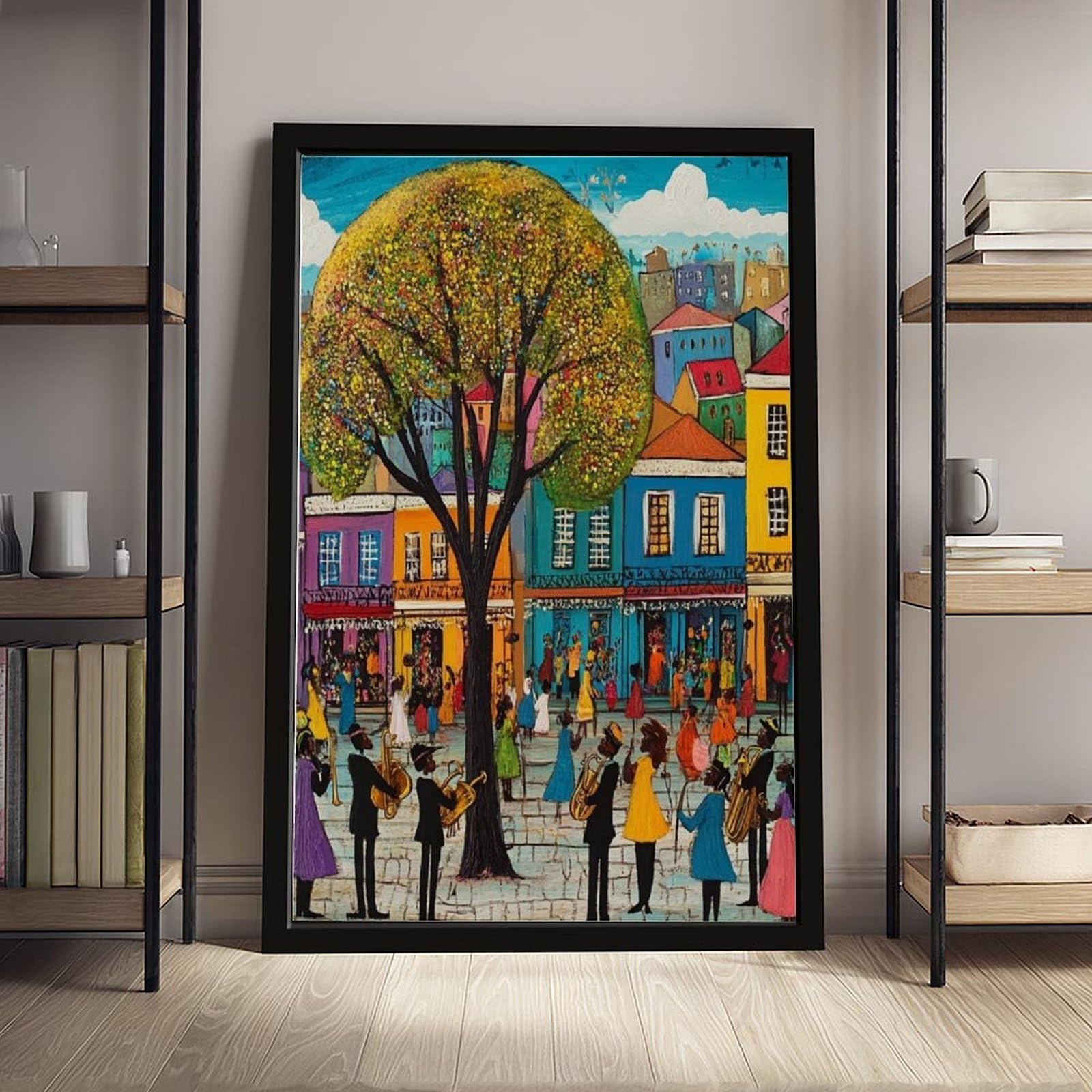 LXWNZE Festival del Mardi Gras, poster su tela colorato con scena di festival, decorazione per camera da letto, ufficio, stanza, regalo, 40,6 cm di lunghezza x 61 cm di larghezza