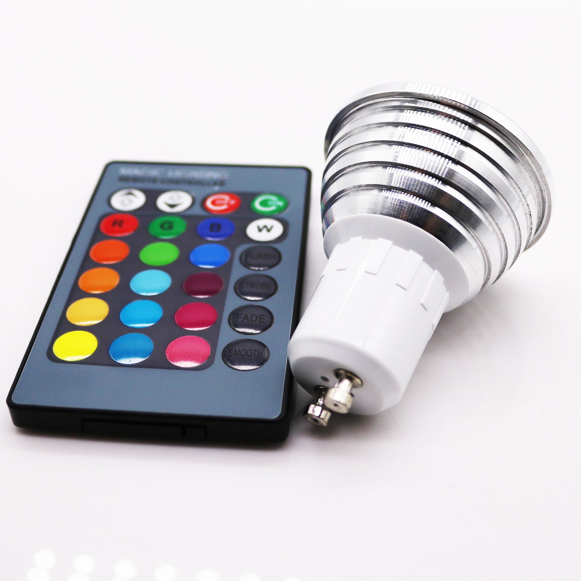Lot de 20 ampoules LED GU10 RVB à changement de couleur blanc chaud à intensité variable 3 W 180 lm avec télécommande infrarouge pour applique murale, rail et plafond encastré