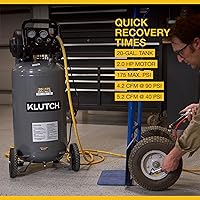 Vista 3 de Klutch Compresor de aire de 20 galones, 2 HP, 120 voltios, 175 PSI