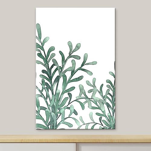 Miniatura 3 de Lienzo impreso para pared, acuarela, pastel, verde oscuro, planta de bosque, naturaleza, ilustraciones de área silvestre, arte moderno, decorativo,