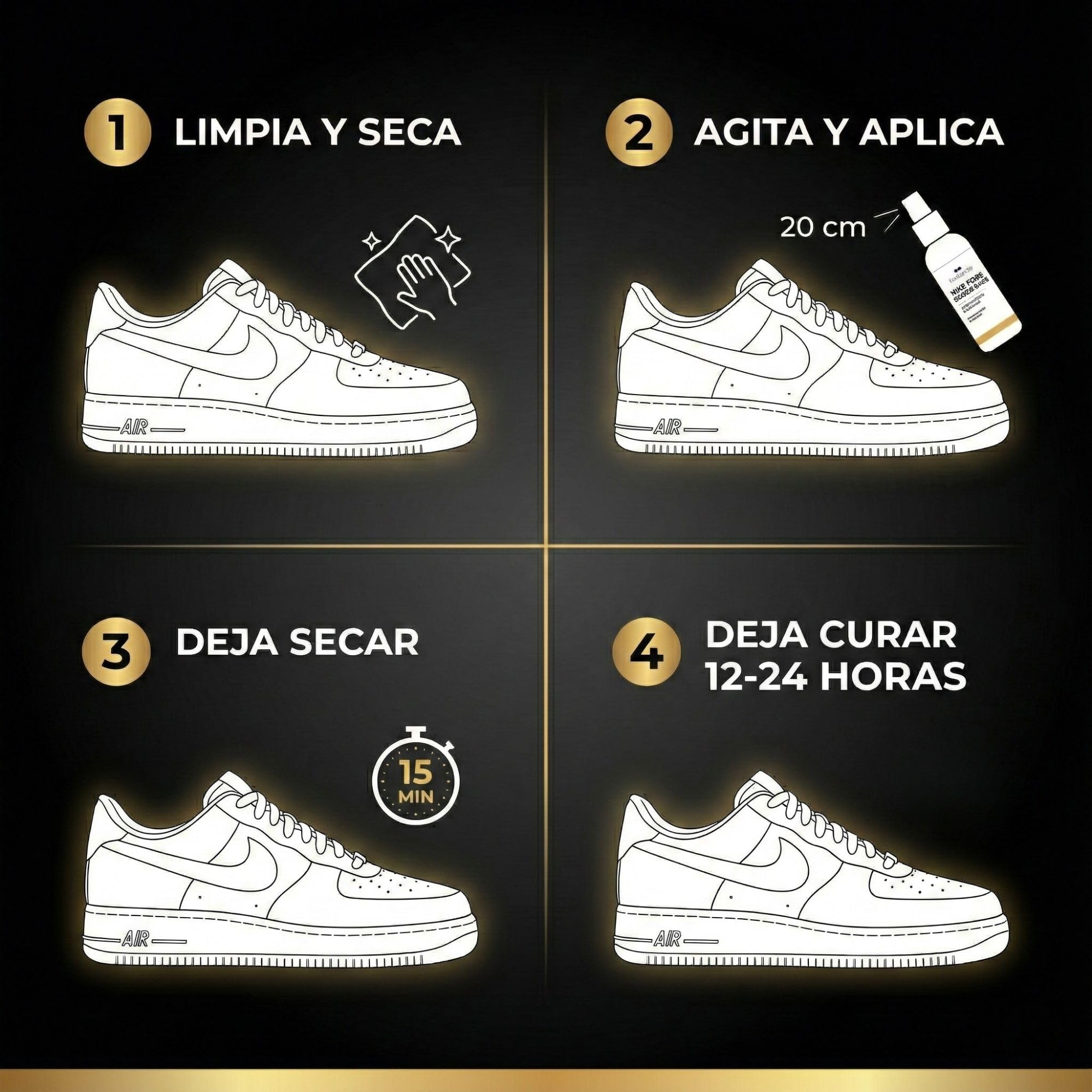 Spray Impermeabilizante para Textil y Calzado – Protector de Zapatillas y Botas – Antiagua y Antimanchas – Secado Rápido, Sin Marcas – Apto para Cuero, Lona y Ante (Gamuza), Mochilas y Fundas