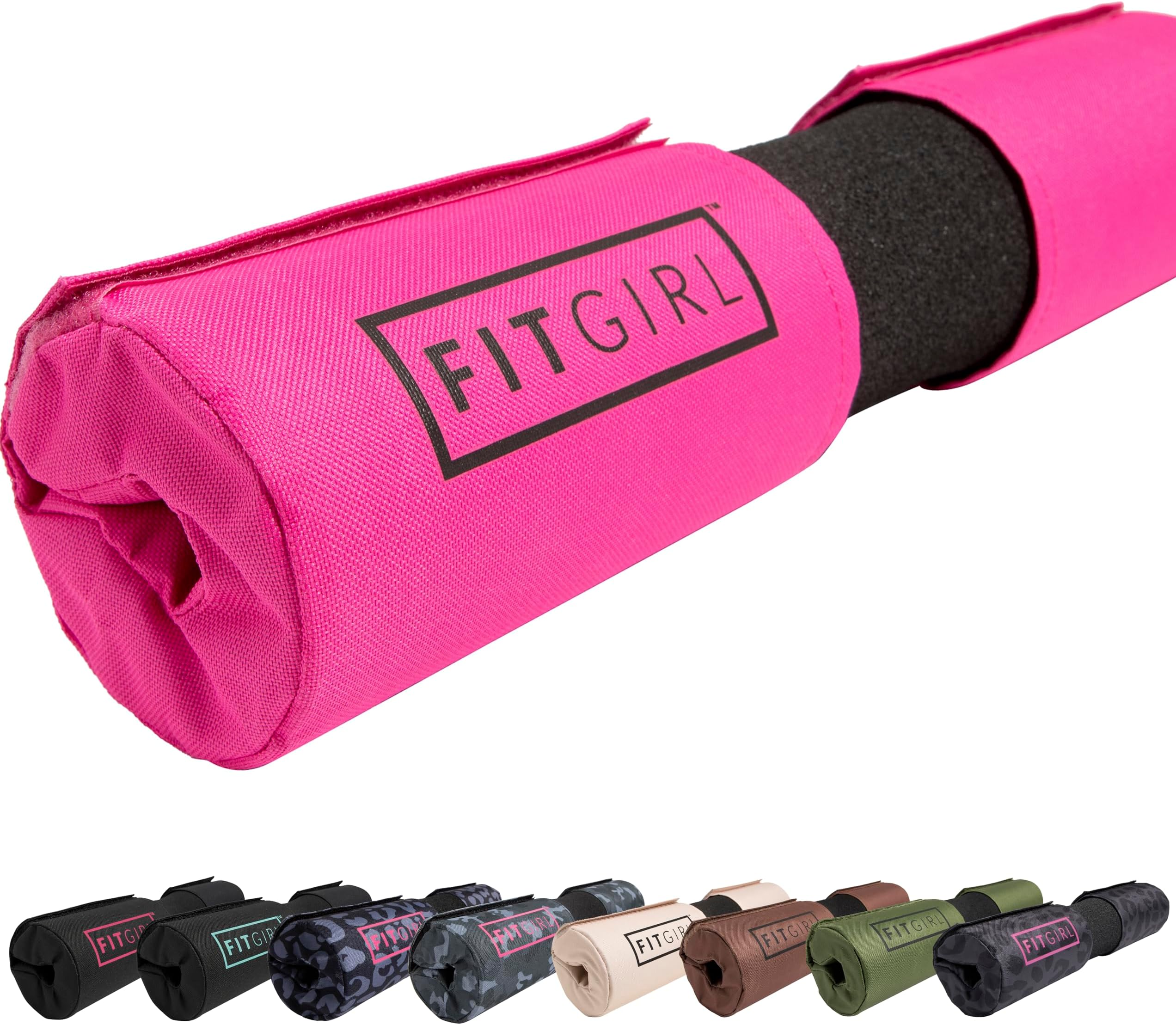 FITGIRL - スクワットパッドとヒップスラストパッド レッグデイ用 バーベルパッド しっかり固定 厚いクッション 快適なスクワットランジグルートブリッジ用 オリンピックバー&スミスマシンに対応 (ピンク)