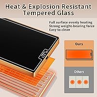 Vista 3 de Warming Mat for Food (Extra Long 40"x12"), Electric Warming Trays for Buffets Party & Daily Use with Golden Edges, Temperature Adjustable & Full