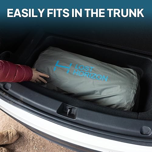 Miniatura 6 de LOSTHORIZON Airsoft - Colchoneta de dormir autoinflable de 4.5 pulgadas de grosor para Tesla Modelo Y, colchón de campamento con saco inflador,