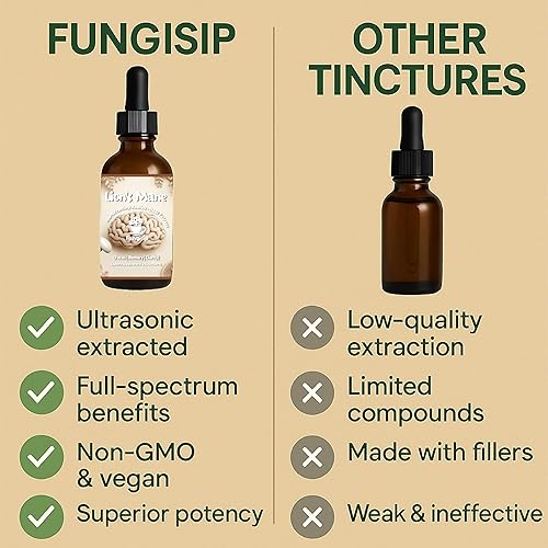 Miniatura 9 de Tintura de melena de león - Soporte orgánico para el cerebro y la concentración - Extracto de hongo líquido a base de alcohol ultra potente - 2 onzas