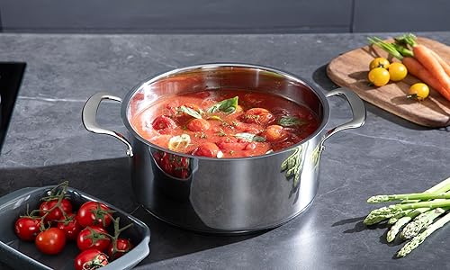 Miniatura 5 de Juego de utensilios de cocina de acero inoxidable de 5 capas, 10 piezas, juego de ollas y sartenes, sartenes, cacerolas, sartén para saltear y olla,