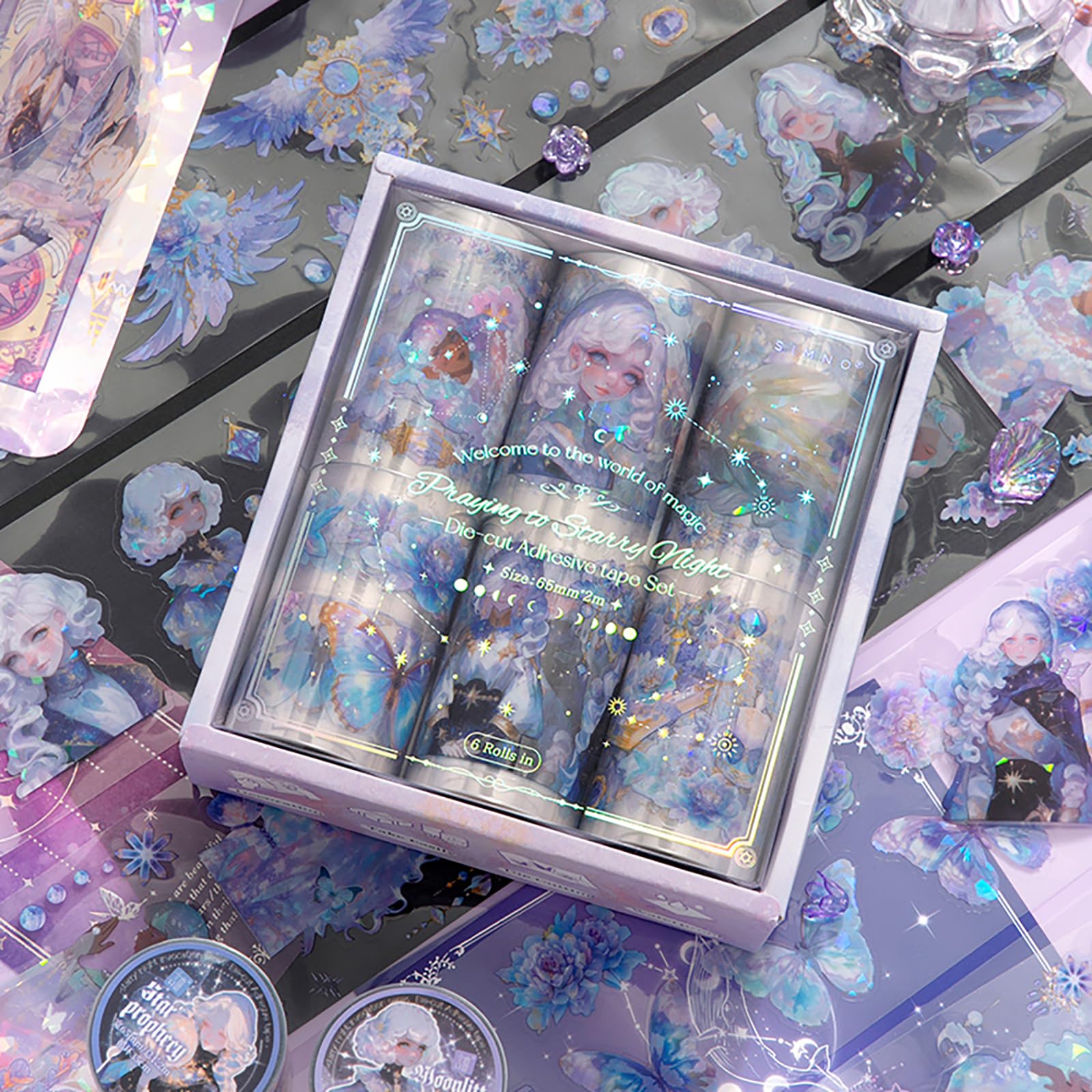 Auguro 6 Rolls pet Tape Stickers for journaling Pre-Cut pet Washi Tape Stickers for Scrapbooking People Stickers Tape journaling Girl Pattern Sticker Rolls for Scrapbooking