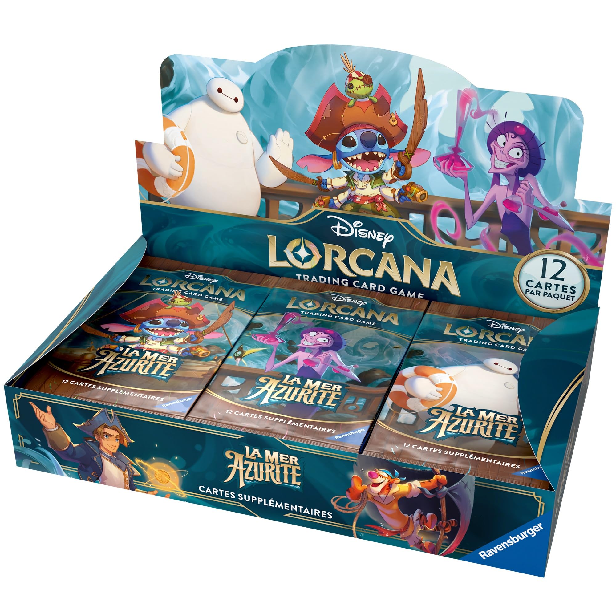 Ravensburger - Boîte de 24 Boosters Lorcana Chapitre 6 : La Mer Azurite - Version française