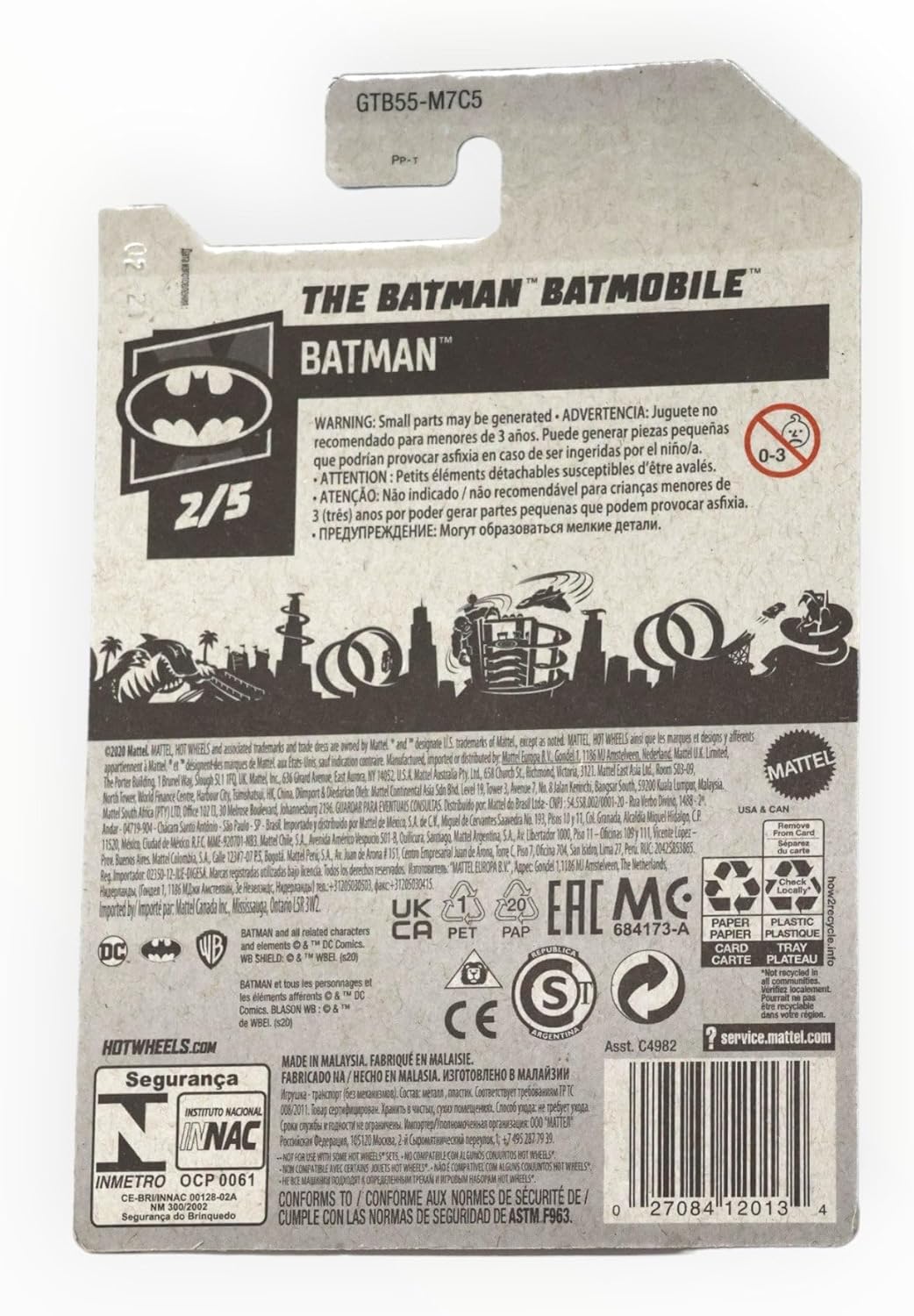 Hot Wheels The Batman Batmobile, [chrome] 56/250 Batman 2/5