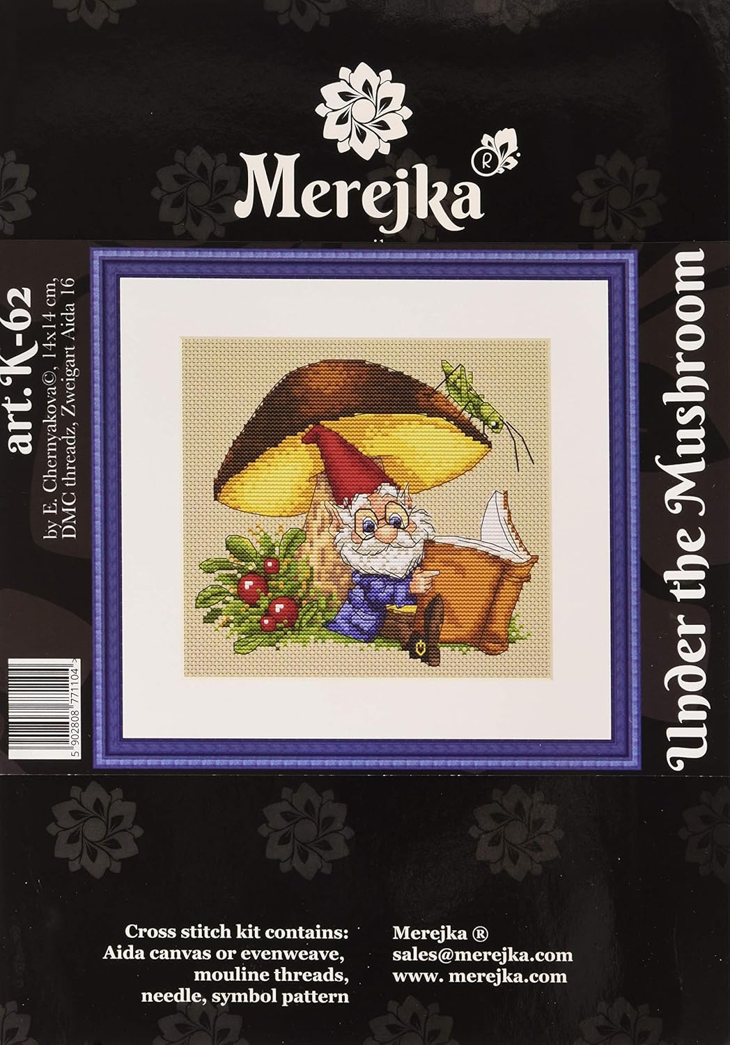 Merejka Counted Cross Stitch Kit Under The Mushroom