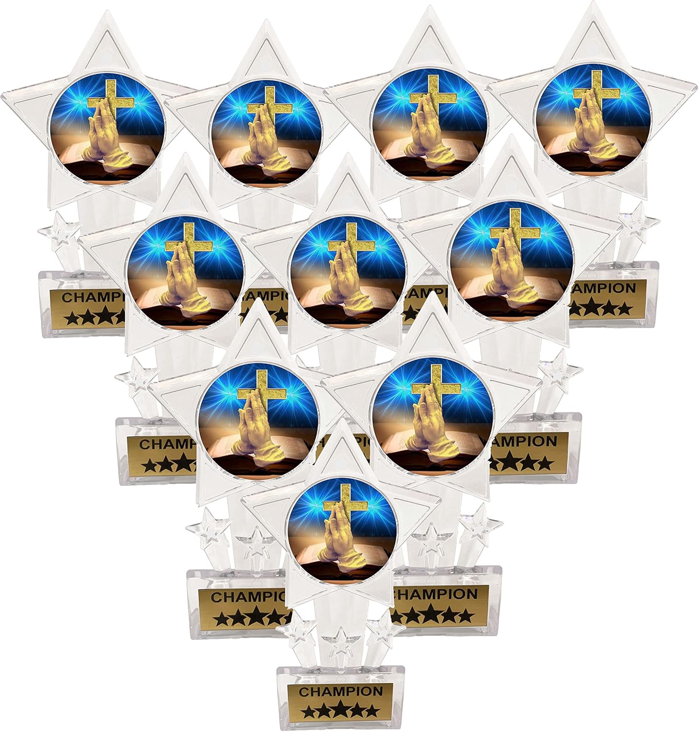 Express Medals 10 Pack Acrylic Religious Religion Prayer Trophies Champion Awards Gift Prizes Trophy 10 PK D75