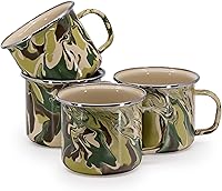 Vista 4 de Golden Rabbit Enamelware - Juego de 4-24oz Grande Tazas (Fish Camp)