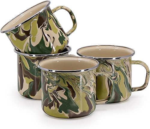 Miniatura 4 de Golden Rabbit Enamelware - Juego de 4-24oz Grande Tazas (Forest Glen)
