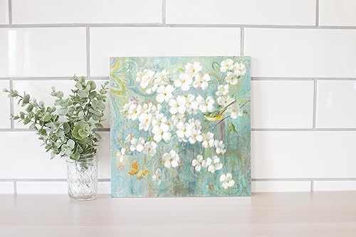 Miniatura 4 de JoyRide Spring Dream I - Placa de madera para decoración del hogar con diseño de mariposa y pájaro, colgante de pared de 12 x 12 pulgadas, letrero