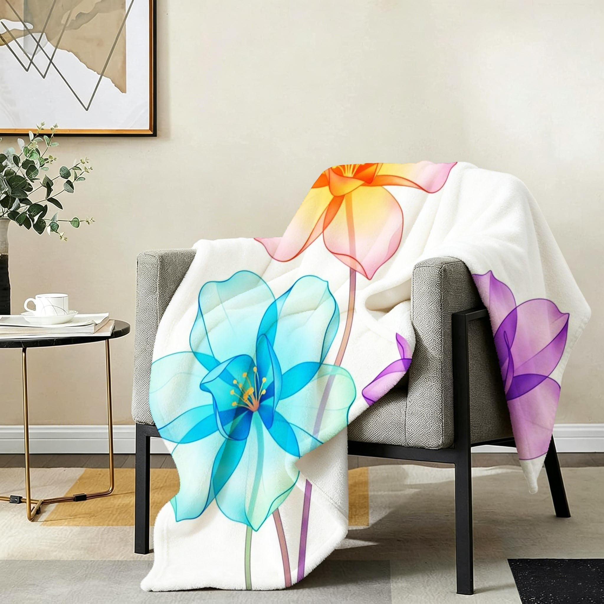 Manta Entretiempo Grande, Flores de Colores, 220x240 cm, AQ8381