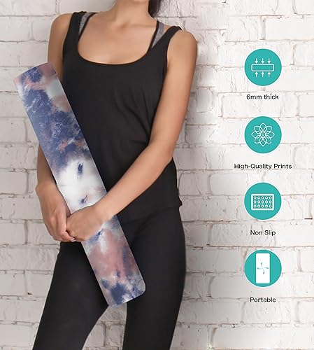 Miniatura 4 de Tapete de yoga antideslizante TPE para hombres y mujeres, tapete de entrenamiento grueso con correa de transporte, tapetes de fitness para