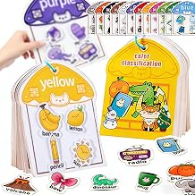 Winbar Montessori Busy Book Color Sorting Toys for Toddlers 2-4, Preschool Learning Activities Educational Toys, Autism Sensory Fine Motor Matching Games Learning Toys for Toddlers 2-5