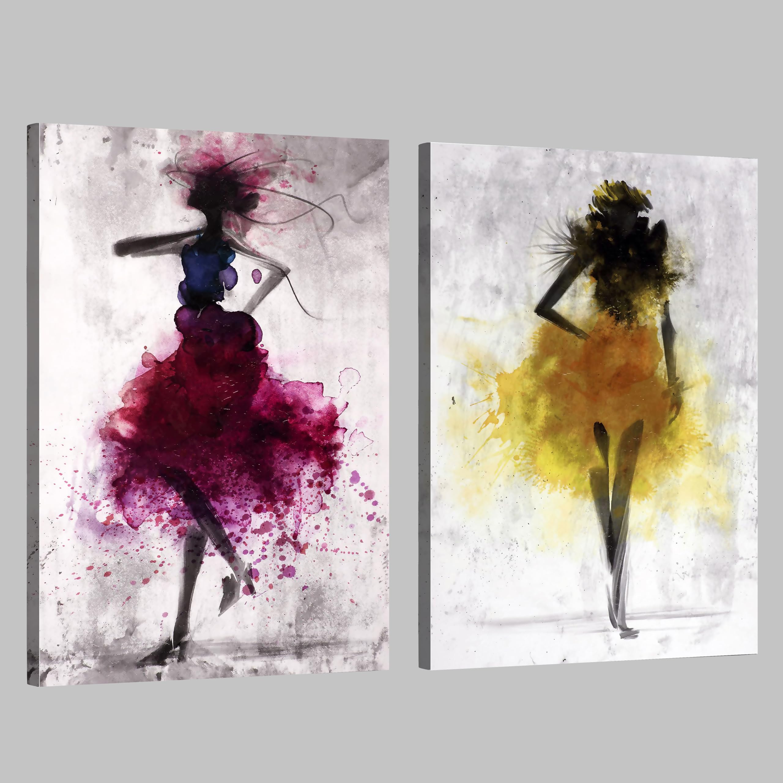 Boho Canvas Art Set - 2 Abstract Wall Paintings -27 Boho Canvas Art Set - 2 Abstract Wall Paintings -27