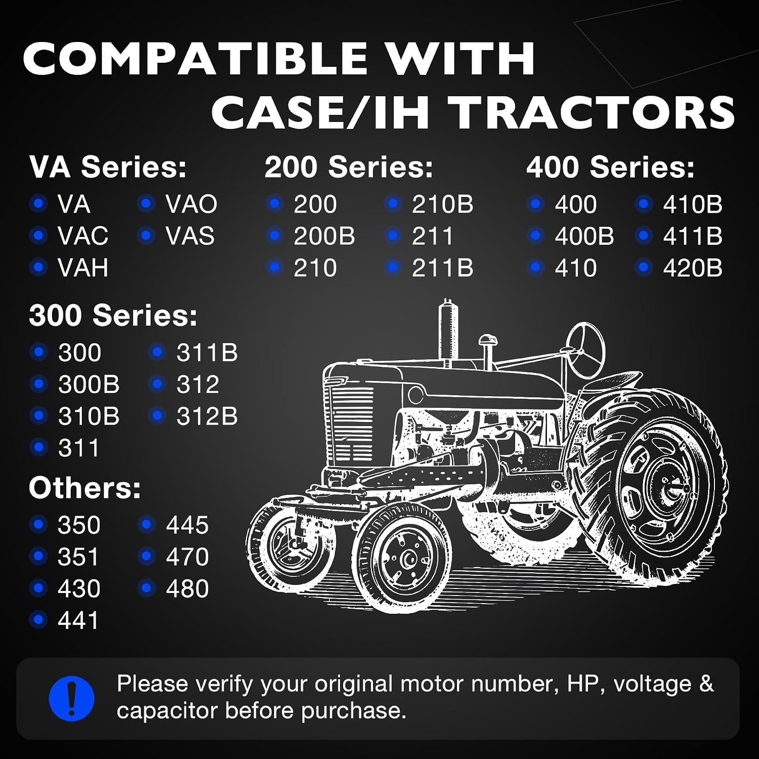 Ignition Tune Up Kit Compatible with Case IH VA VAC 200 300 400 410 420 Tractor, Fits Autolite Distributor, Replaces A8368 A8638 IG1324D IG1324H IG1657R IGW30280S