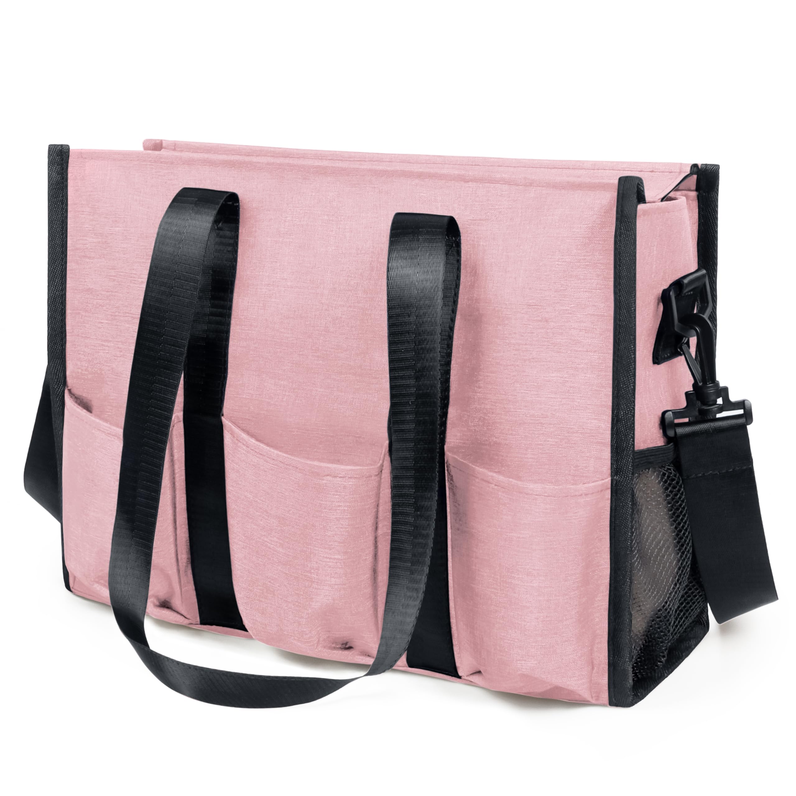 VOLGANIK ROCK Tote Bag with Compartments, Large Multi Pockets Tote Bag for Women & Men Work Tote Bags with Zipper