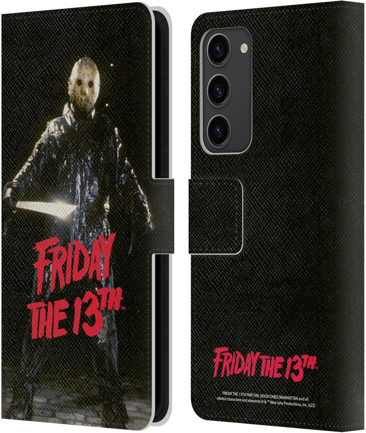 Head Case Designs Officially Licensed Friday The 13th Part VIII Jason Voorhees Jason Takes Manhattan Graphics Leather Wallet Case Compatible with Samsung Galaxy S23+ 5G