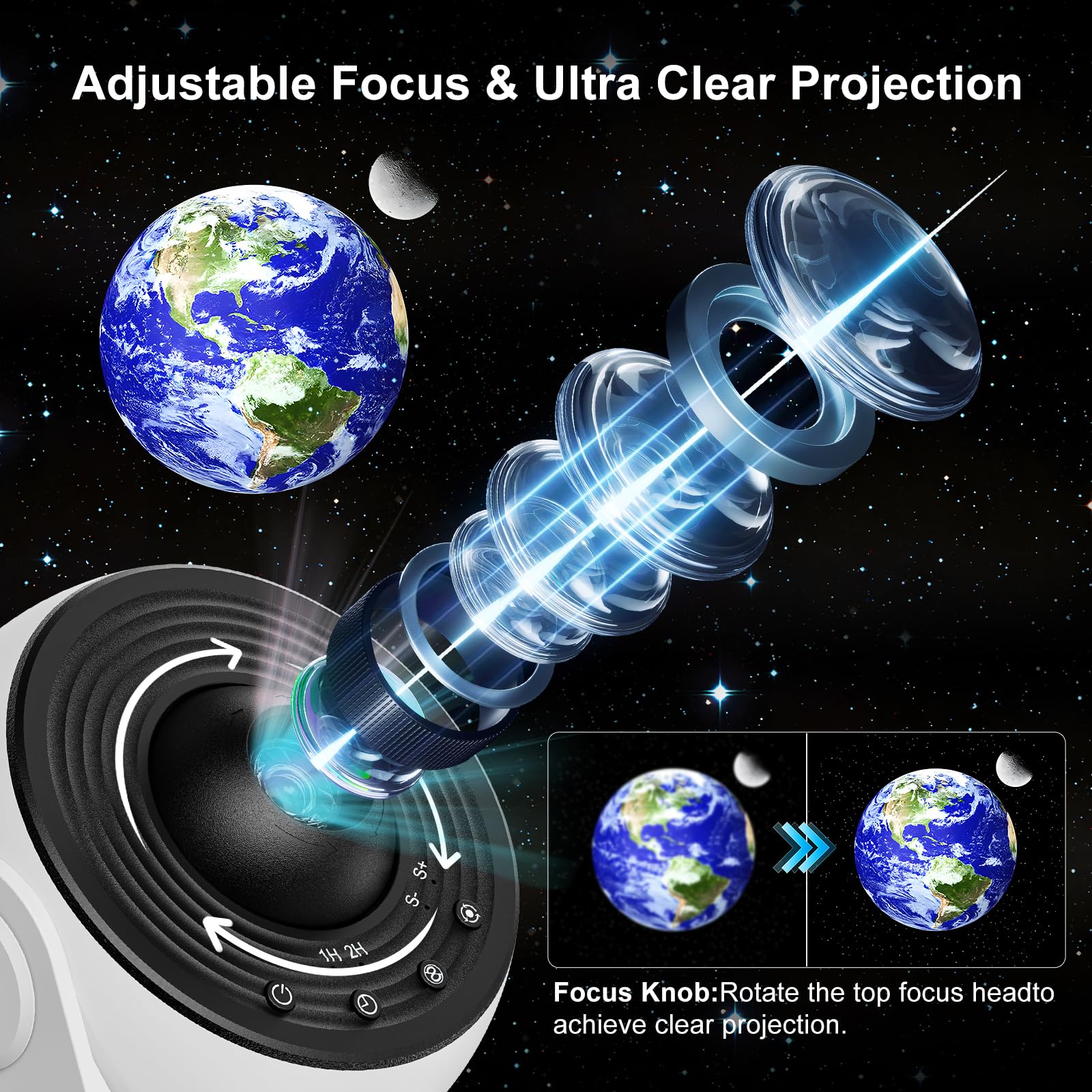 Sternenhimmel projektor, 13 in 1 Galaxy Projector, astronaut projektor mit Timer, Planetarium Projector für Room Decor, Sternenprojektor Weihnachtsgeschenke für Kinder Erwachsene-Weiß