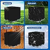 IBC1000L Tank Cover, IBC 420D Container Cover, IBC 1000L-UV Water Tank Cover Tarpaulin Protection, (120x100x116cm) (Black) - 7