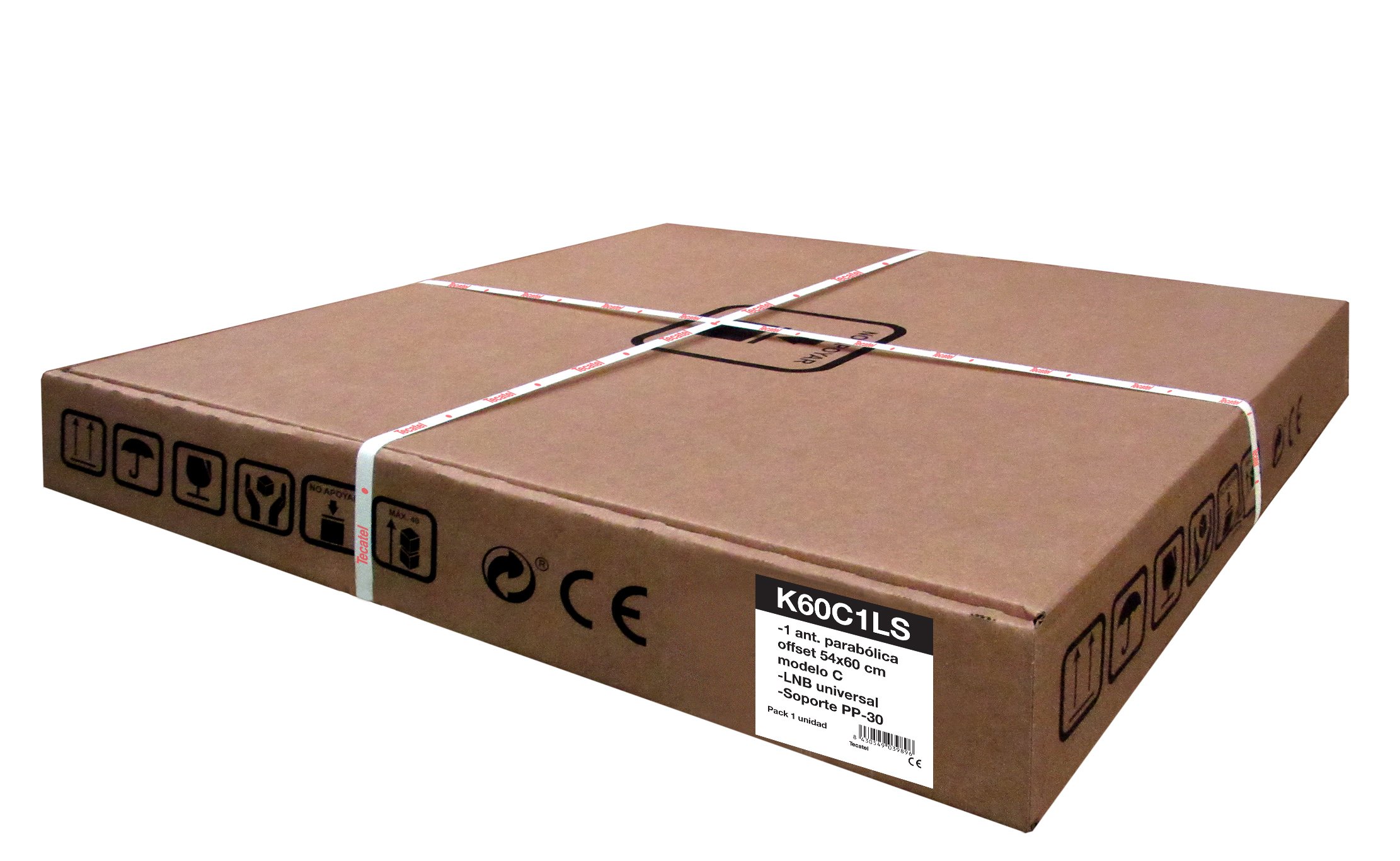 Tecatel K60C1LS - Kit parabólica de 60 cm (Soporte y LNB Universal), Color Blanco