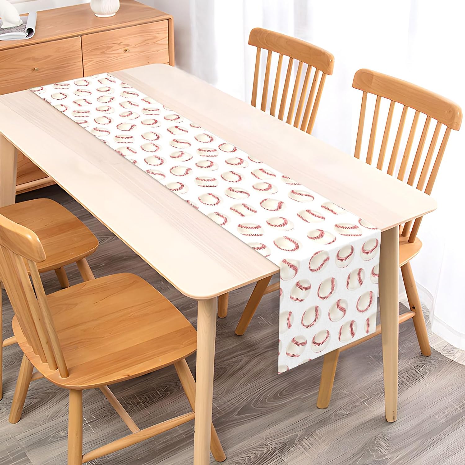 Vohado Baseball Table Runner Boy Sports Themed Birthday Party Decorations Dining Room Home Kitchen Island Decor (13" x 72")