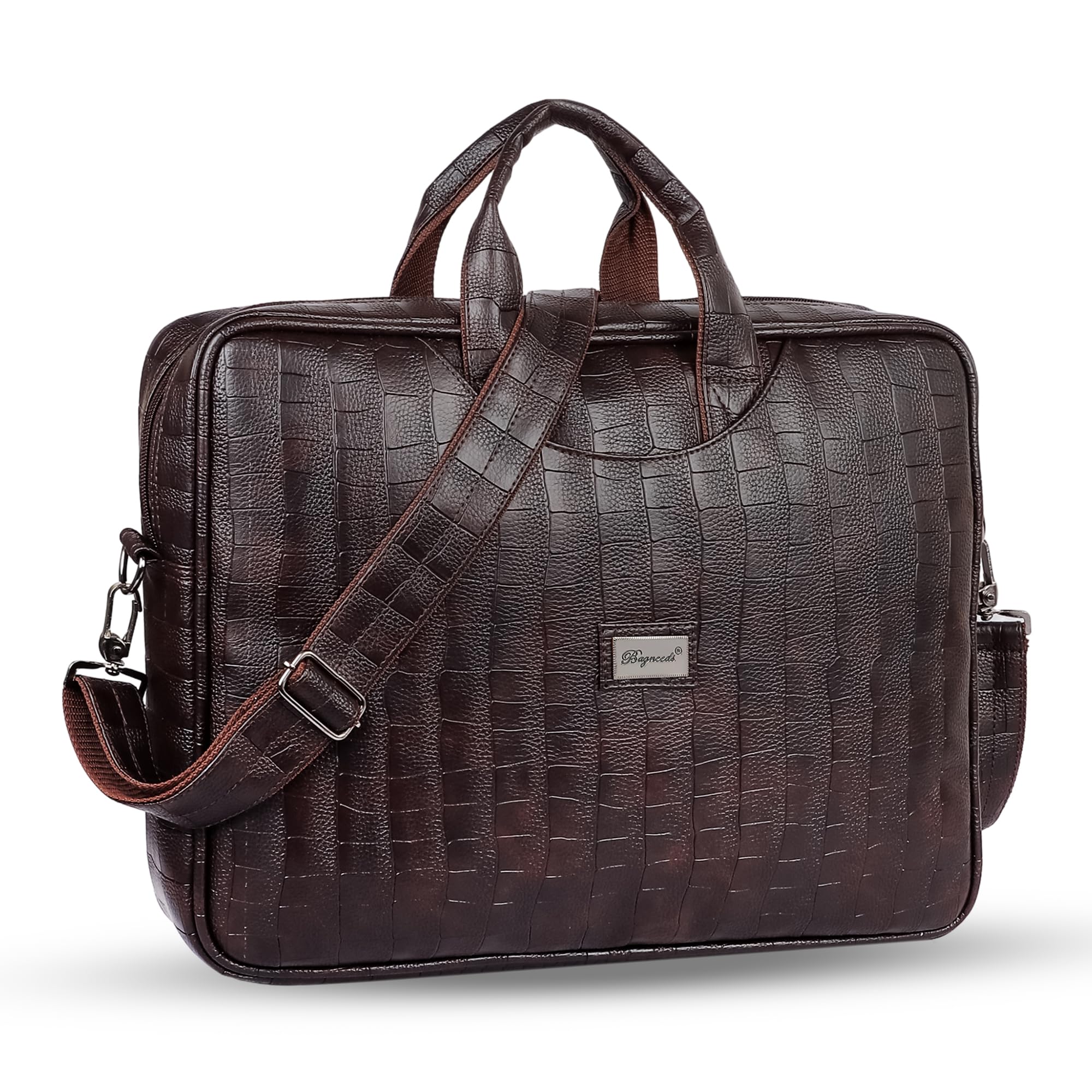 bagneeds PU Leather Messenger Laptop Bag For Men & Women-picture-22