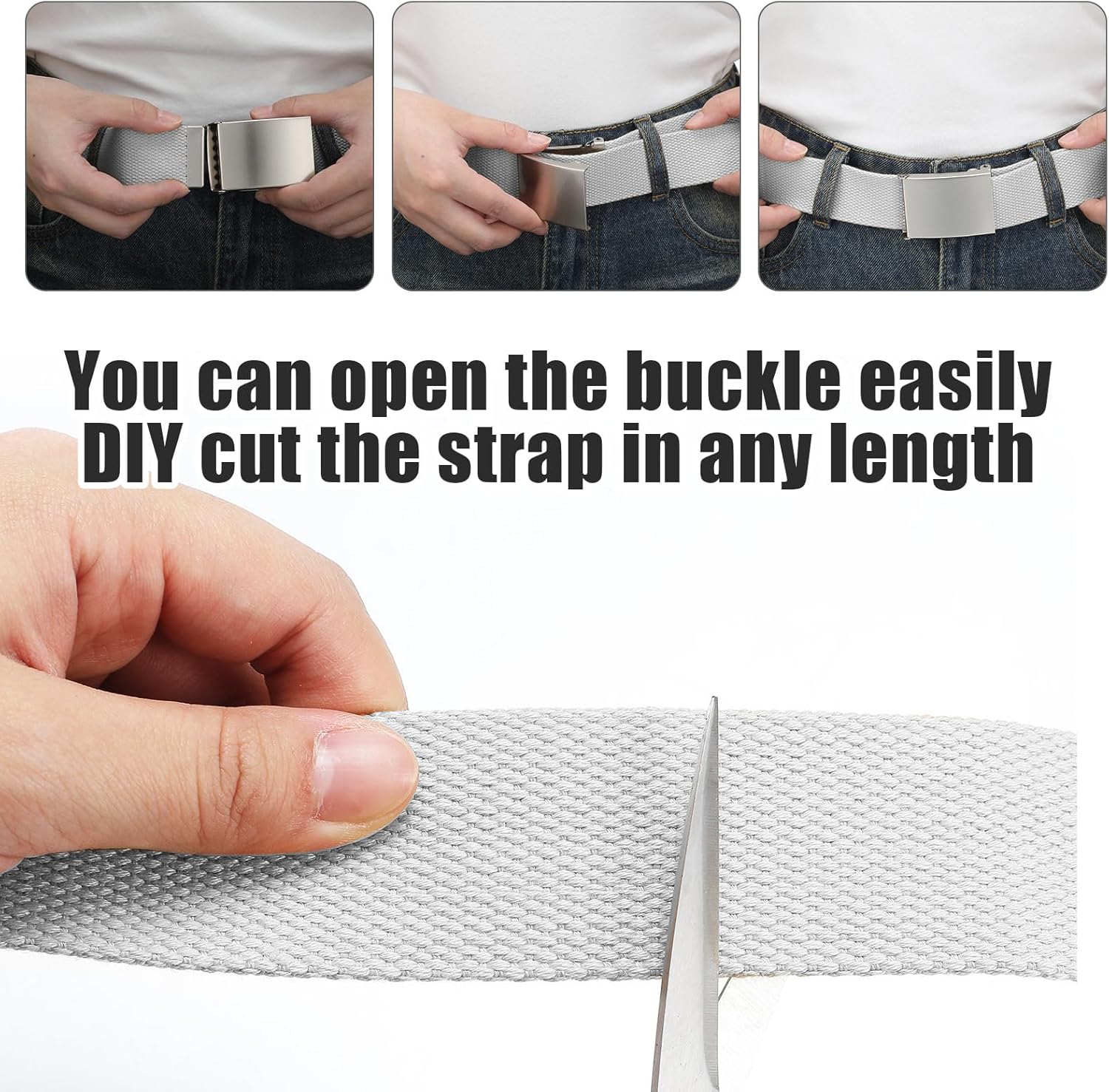 Geyoga 6 Pack Golf Belts for Men Men's Golf Web Belt Nylon Web Belt Size up to 55" Adjustable Solid Nylon Belt