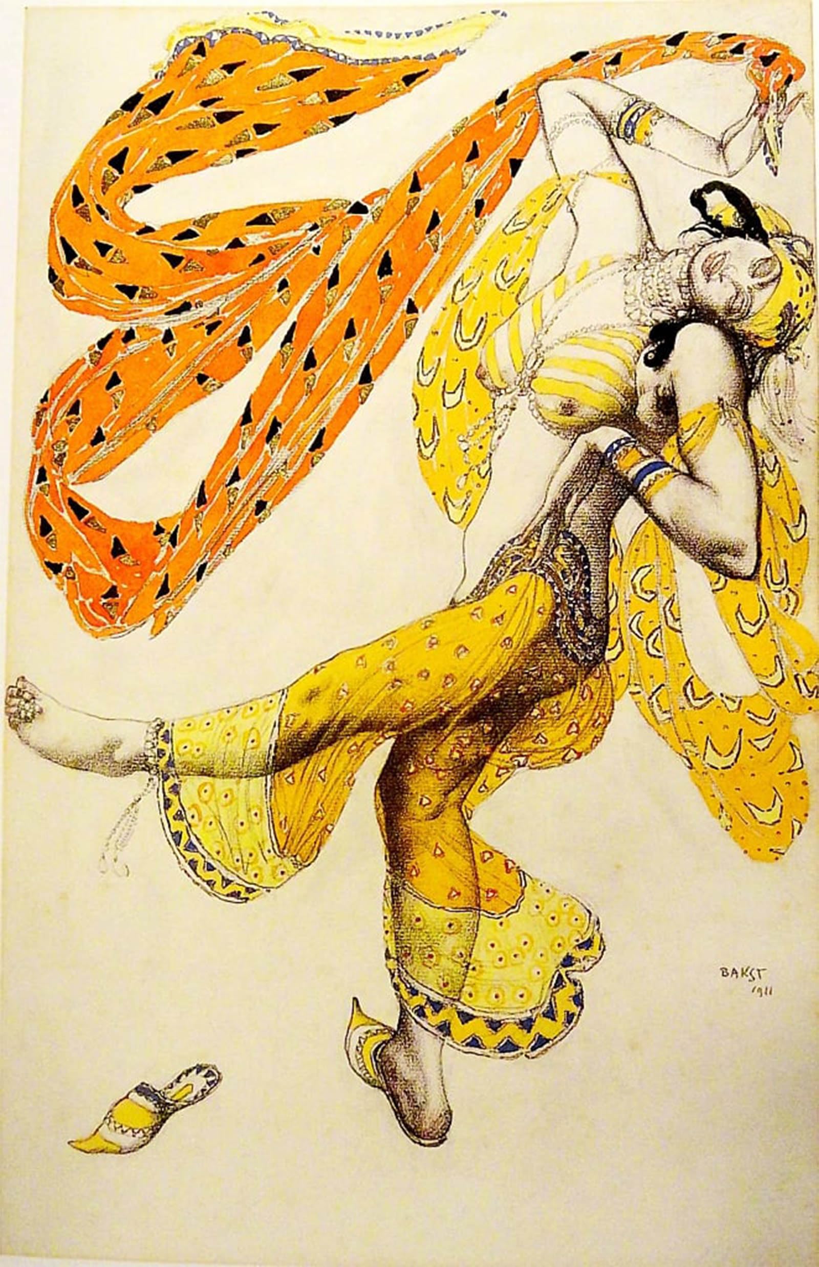 ARTXLXXBN Famous Painting Art Wall Decor Abstract Art Picture Odalisque Canvas Painting Picture for the Ballet Poster by Leon Bakst Animal Pictures for Home Decor 60x90cm