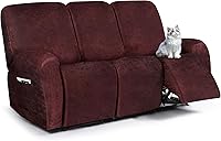 Vista 11 de Fundas para sillas reclinables con aspecto de cuero, funda elástica de 4 piezas, funda suave para silla reclinable, protector de muebles lavable