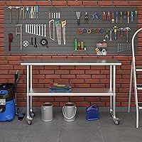 Vista 202 de Mesa de trabajo de acero inoxidable, mesa de metal